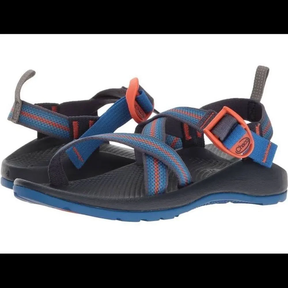 Chaco Kids Z/1 Ecotread Sandals in Split Blue & Orange